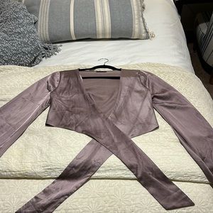 White Fox Lavender Crop Blouse